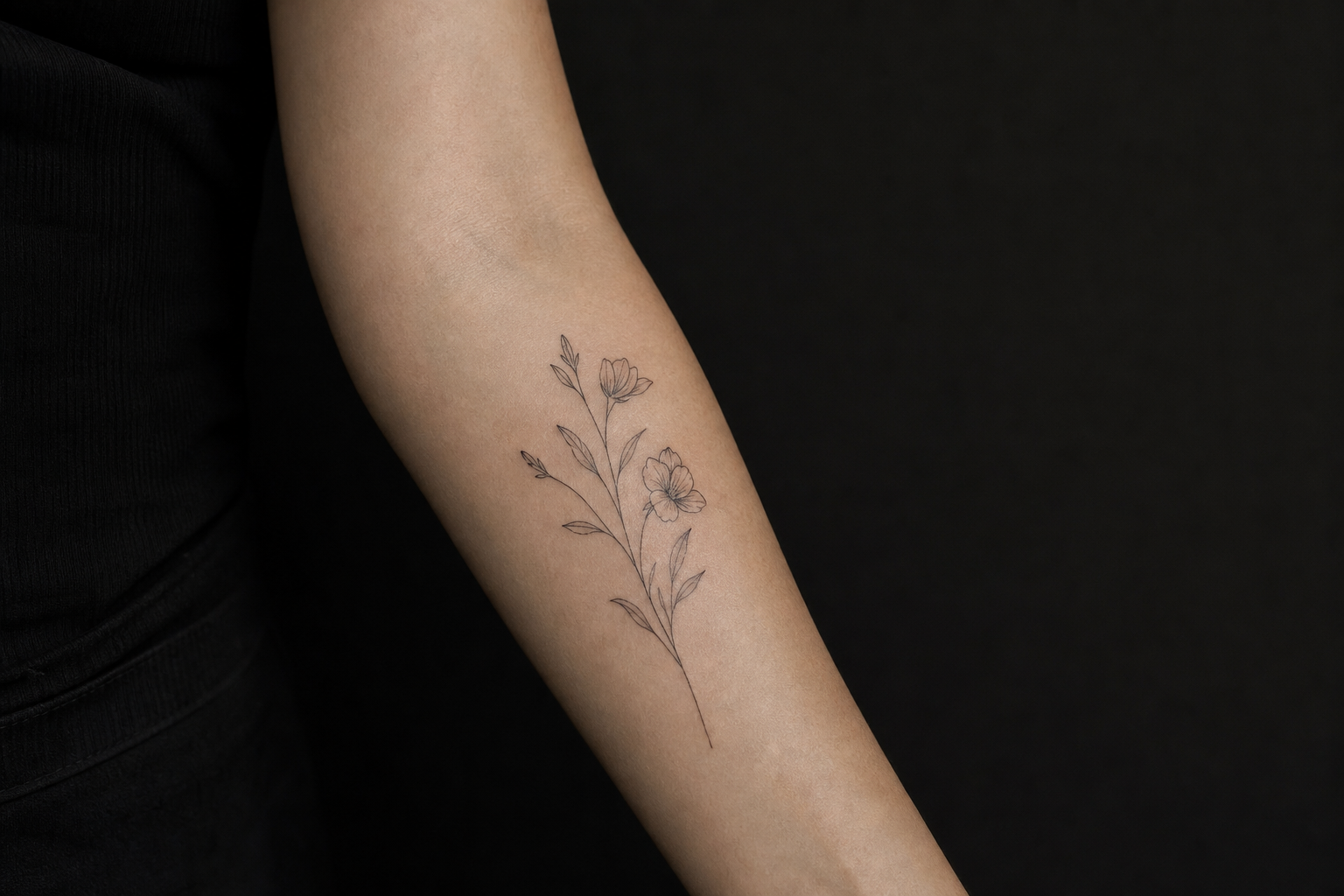 AI-generated fine line tattoo — Ink Ledger concept demo portfolio image