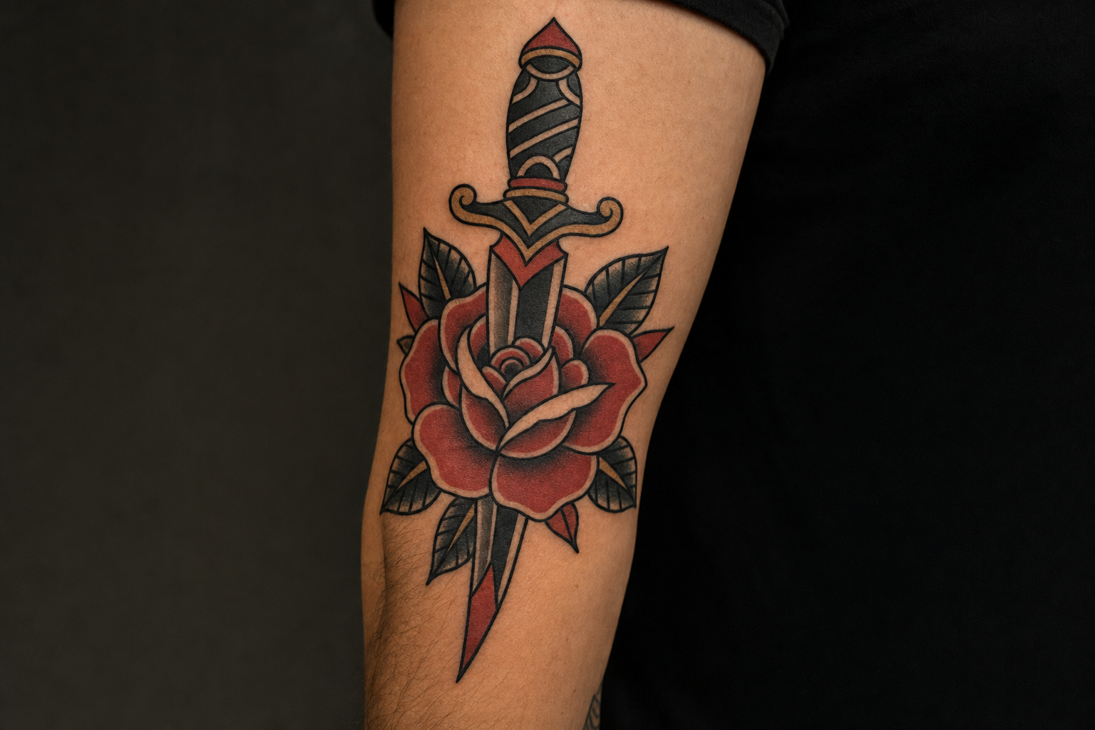 AI-generated traditional tattoo — Ink Ledger concept demo portfolio image