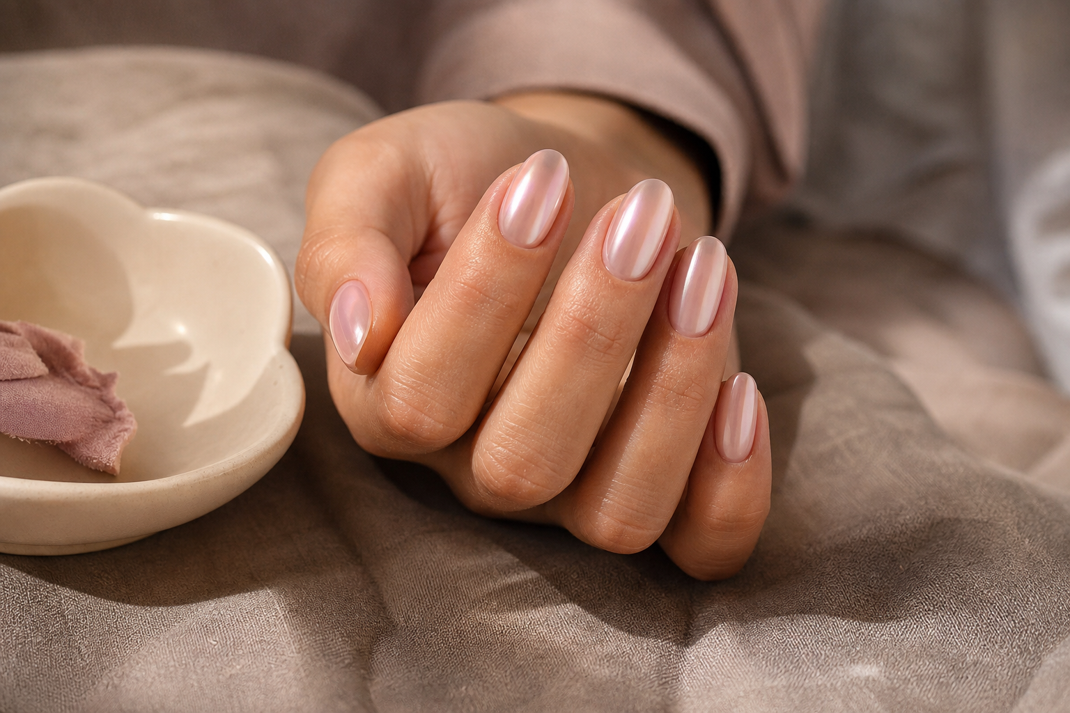 Blush Chrome nail style example